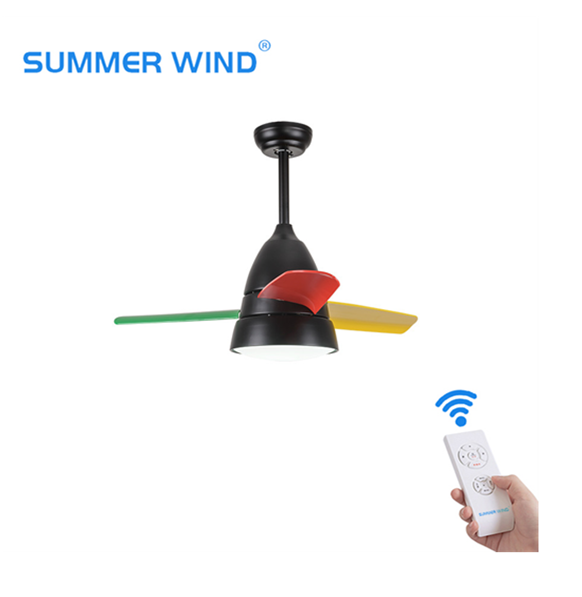 Modern ABS blades black intelligent WIFI ceiling fan