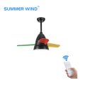 Modern ABS blades black intelligent WIFI ceiling fan