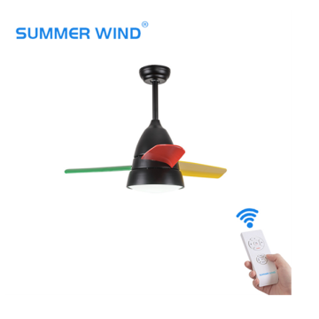 Modern ABS blades black intelligent WIFI ceiling fan