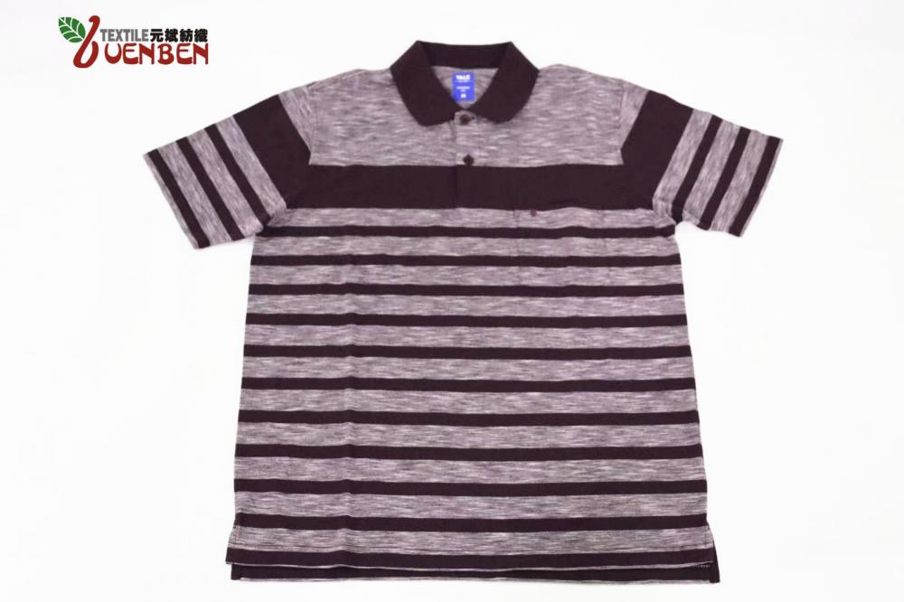 65%Poly 35%Cotton YD Stripe Slub Jersey Shirt