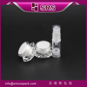 SRS free sample cosmetics cream empty jar , 5g mini acrylic plastic jars for cosmetics