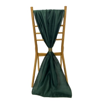 Elegant Dark Green Chair Sashes with Bows for Wedding Decor