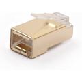 RJ45 Connectors Golden Nickel Plated For Shielded Cable