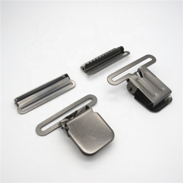 Factory Supply 50mm Metal Black Suspender Clip and Adjuster for Men