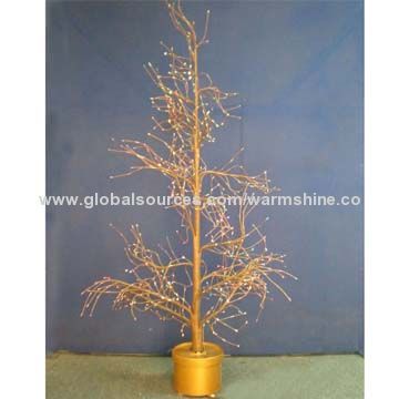 Indoor or outdoor use prelit fiber optic Xmas twig tree