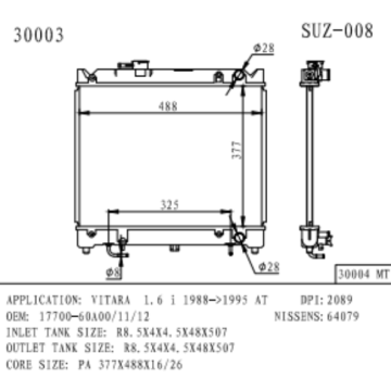 Kühler für Suzuki Vitara 1.6 I OEM 17700-60A00