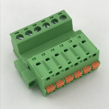 Wire to wire pluggable terminal block with flange