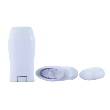 Eco Friendly Oval White Plastic Deodorant Container - 50G PP PETG