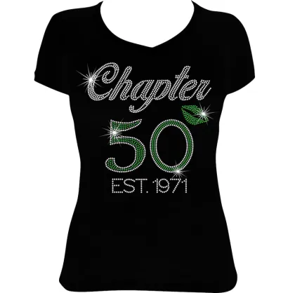 Birthday Bling Shirt - Chapter 50 Rhinestone Transfer Design 40 60