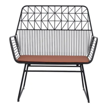 Black Metal Arrow Frame Upholstered Furniture Set: Sofas, Armchairs, and Couches