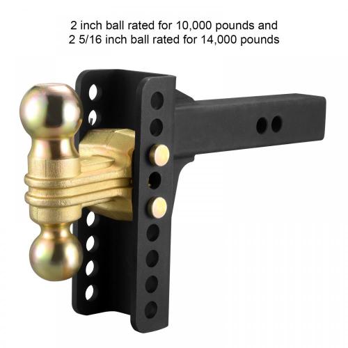 Towing Hitch Dual Ball Adjustable Channel Mount