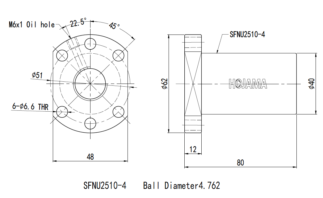 SFNU2510 C7 Machined Rolled Ball Screws