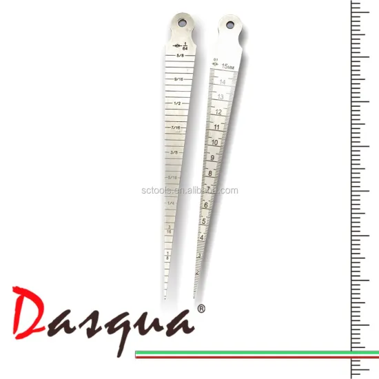 Dasqua Stainless Steel Welding Inspection Taper Gauge - Feeler Gap Measuring Tool (1-60mm)