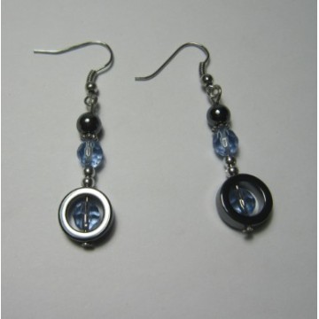 Hematite Earring with silver color finding