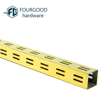 Fourgood disesuaikan shopfitting chrome logam berlubang strut slot keluli u saluran