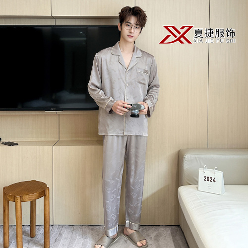 Жакардавы атласны піжамны камплект Grey Bear