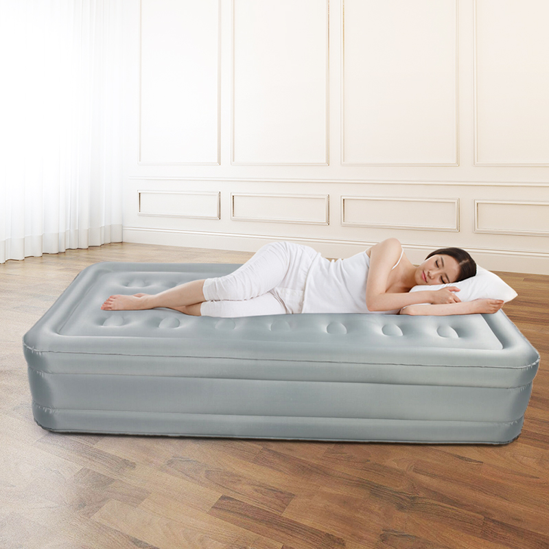 Single blow up bed PVC Camping air mattress