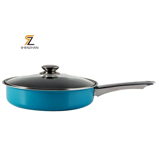 Black Granite Coated Frying Pan: Premium Iron Kitchen Cookware for Non-Stick Cooking, Perfect for Eggs and Skillets with Cover