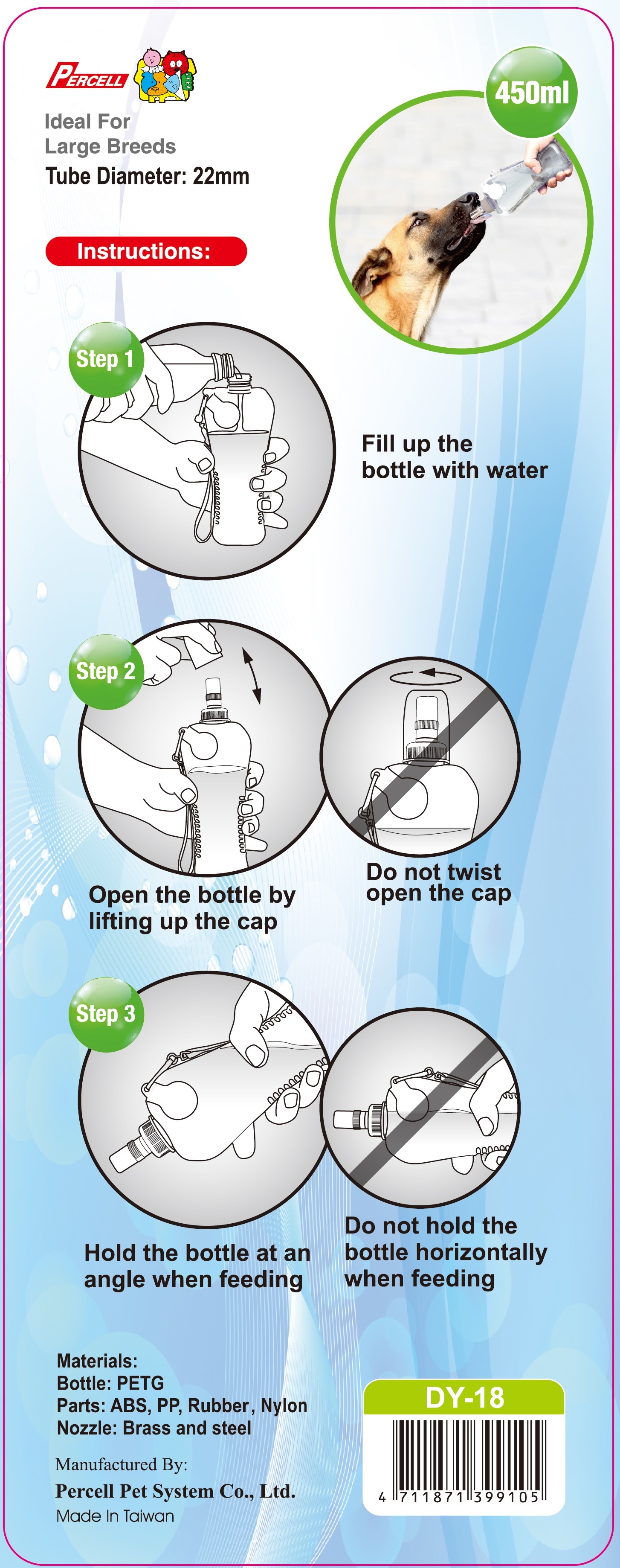 Percell Water Bottle Instruction