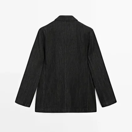 Women's casual commuting style loose denim suit jacket