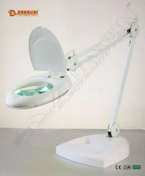 Zhongdi ZD-140 5 Inch 5D Magnifying Glass with Light and Stand - Desk Lamp and Clamp