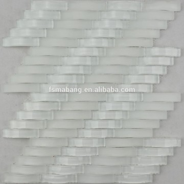 MBP6015 Snow White 3D Arch Glass Mosaic for Interior Wall