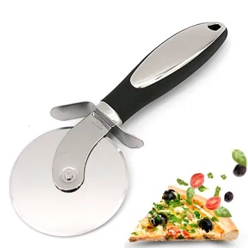 Custom Logo Stainless Steel Pizza Knife Roller Round Baking Tools Pizza Cutter Wheel with Plastic Handle