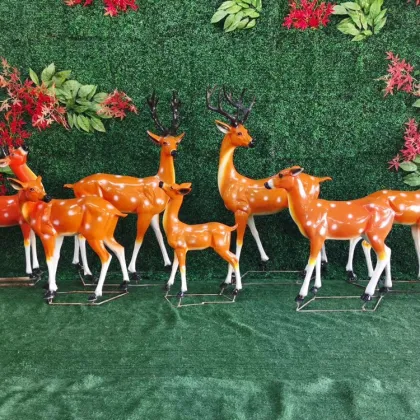 Life size fiberglass sika deer sculpture