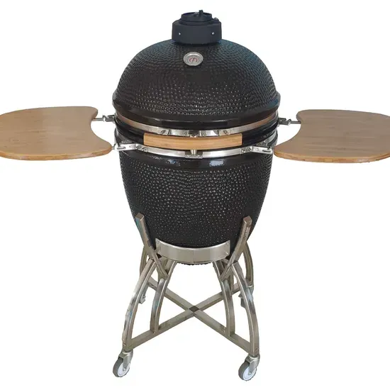 18 Inch Kamado Wood Outdoor Cooking Tabletop Grill with Cast Iron Vent