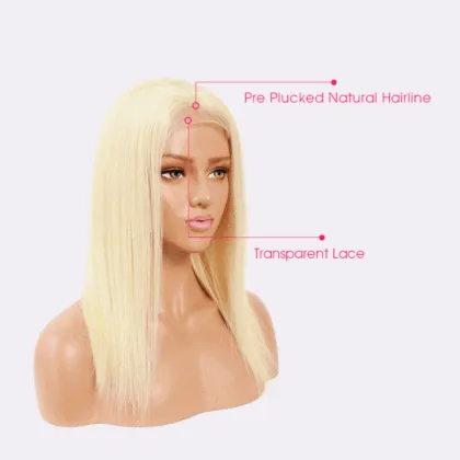 VIYA Blonde 613 4X4' Lace Closure Human Hair Wigs 150% Density