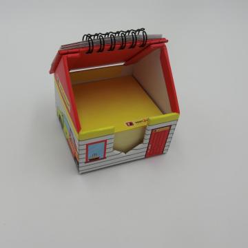 house-shaped sticky note with clendar