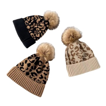 Cappelli invernali per pelliccia di pelliccia per leopardo per uomini e donne