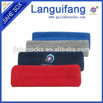 Custom logo terry cotton sweatband sports headband