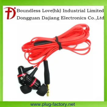 Red flat 3.5MM earphone cable