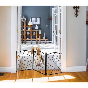 Leaf Design Metal Pet Gate Indoor Dog Fence