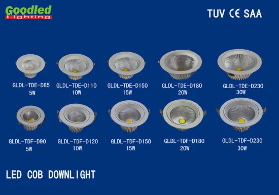 15w Cob Tde Dimmable Led Downlights For Public Places