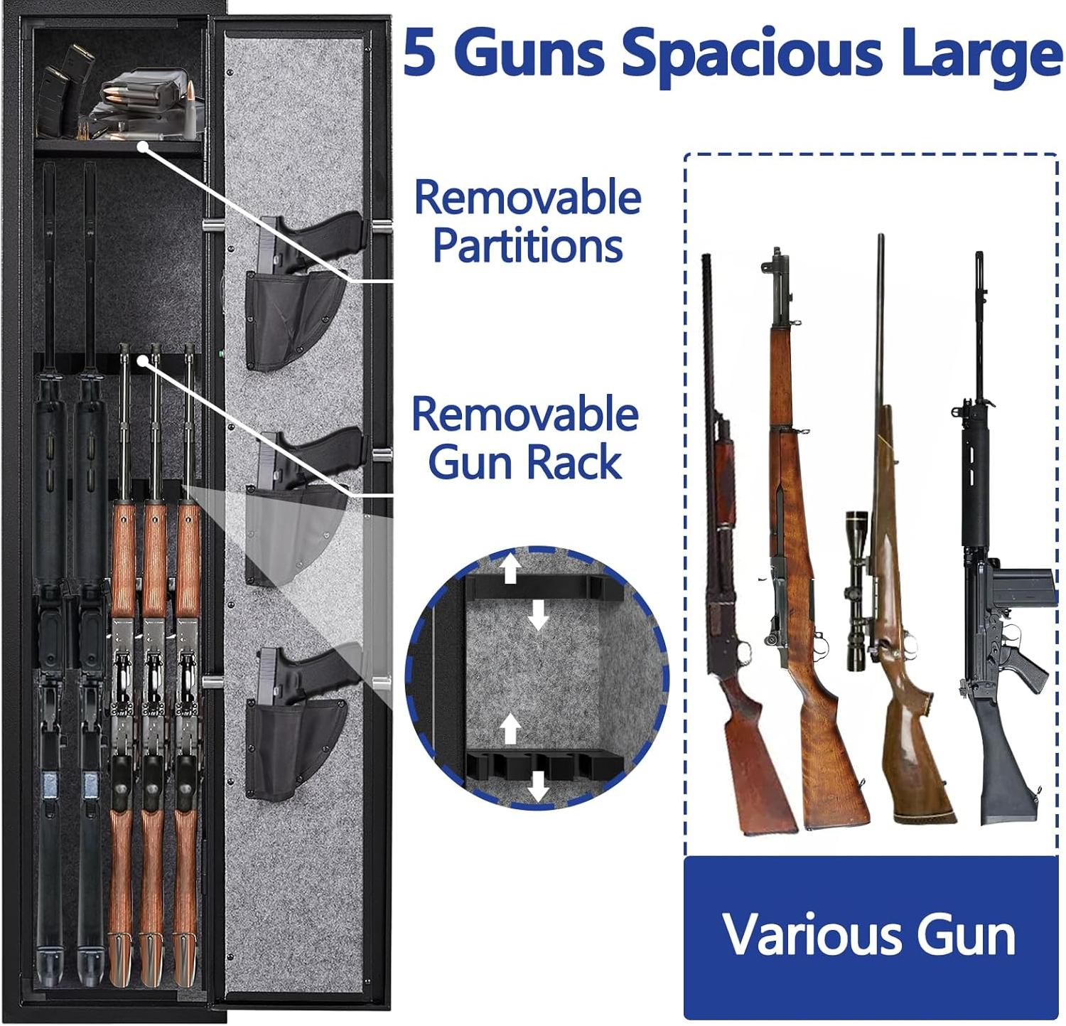 Digital Gun Safe With Shelf and Pistol Pouch