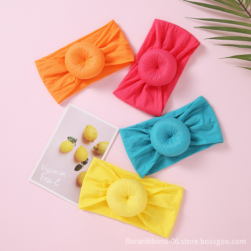 Hot Sale Solid Color Elastic Nylon Donut Headband with Hair Scrunchies