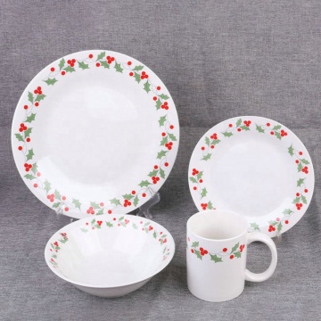 16PCS Porcelain White Plates Set for Home and Restaurant Use
