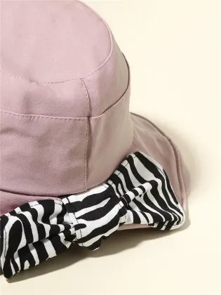 Adjustable Bow Fashion Sunscreen Bucket Hat for Women