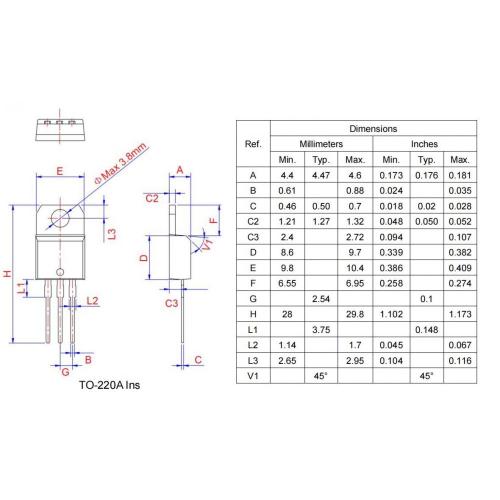 High dv/dt rate 800V BTA24-800BW 25A triac