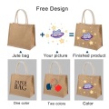 Custom Shopping Jute Tote Bag Burlap Eco Reusable