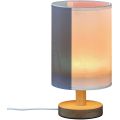 Wood Base Bedside Lamp With Linen Shade
