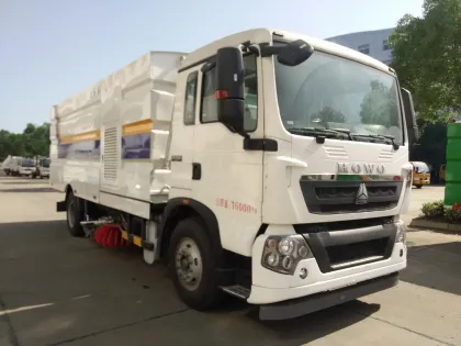 New HOWO 16 ton high pressure flushing sprinkler sweeper truck supplier