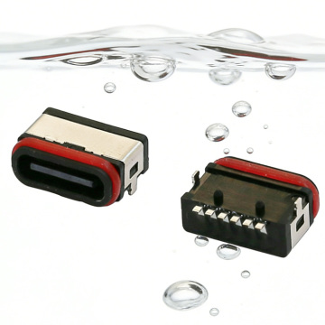 Waterproof Type-C 6PIN Top-Mount SMT Connector