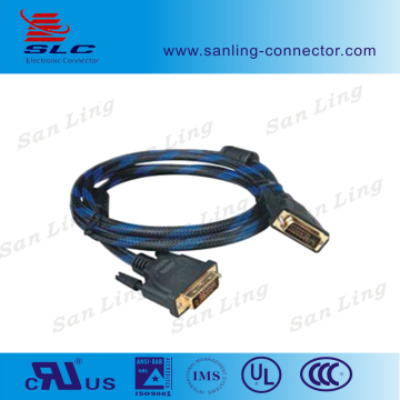 Male DVI Connector to Male DVI Connector Cable Black Dual DVI Cable