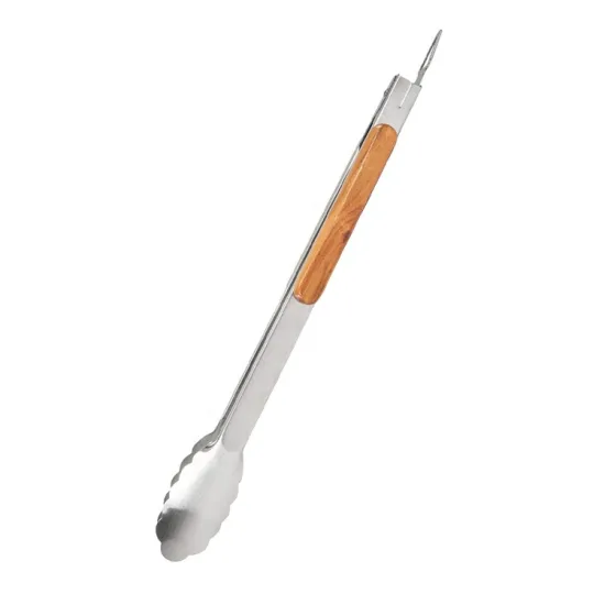 JHY Heavy Duty 12 Inch Wooden Handle Stainless Steel Cooking BBQ Barbecue Grilling Tongs: The Perfect Kitchen Tool for Grill Masters