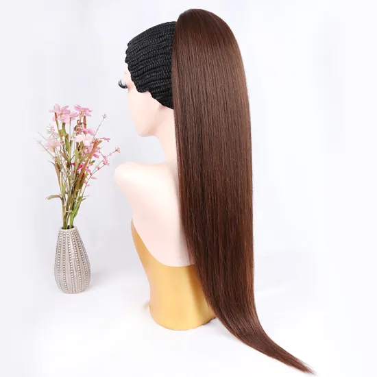 Japanese Synthetic Fiber Hair Ponytail Vendor Loose Wave Wrap Around High Heat Resistance SyntHetic Ponytail Crochet Hair