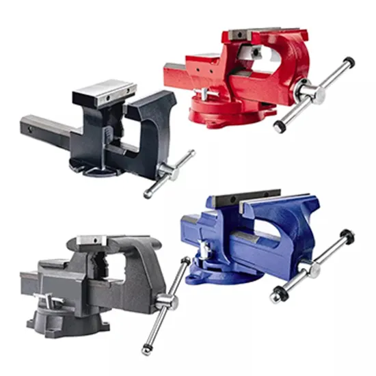 Professional Heavy Duty Swivel Base Table Clamps: 4, 5, 6, and 8-inch Universal Vises for Woodworking Bench Applications