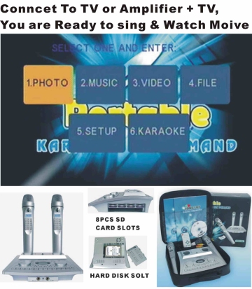 Hard Disk Player System,Hard drive Karaoke Magic Microphone,SD card Magic Microphone Player System